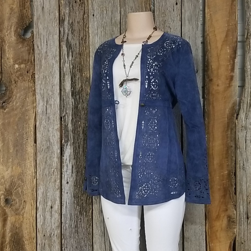 MiFRESIA LAZER CUT DESIGN SUEDE JACKET! - Picture 1 of 10